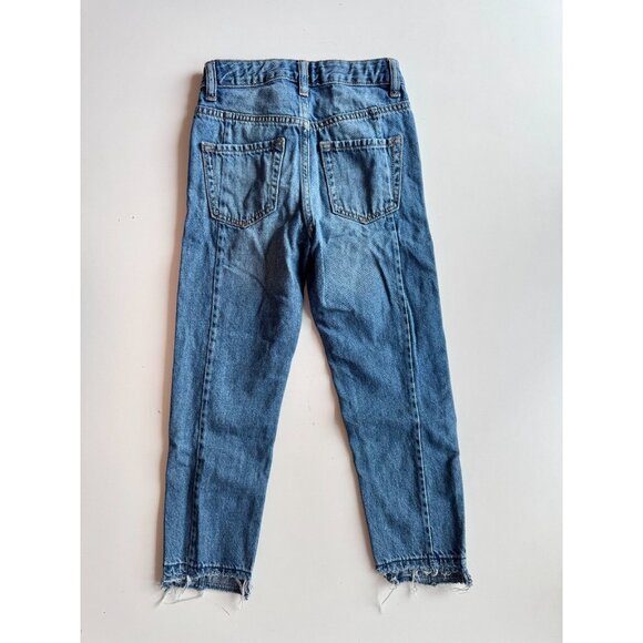 Girls' GAP Medium Indigo High Rise Slim Patchwork Girlfriend Jeans, Size 8 - Picture 4 of 8